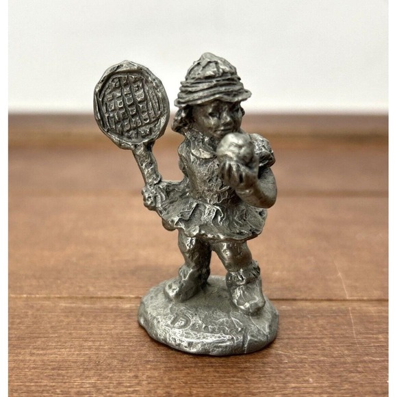 Other - 1974 Robert Drury International‎ Pewter Figure Tennis Girl Forty Love Figurine